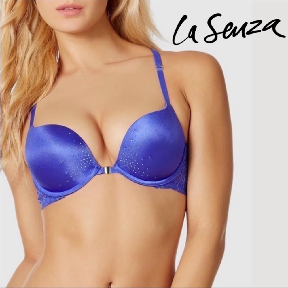 🆕La SENZA - Beyond Sexy rhinestone trim push up bra in Royal purple indigo